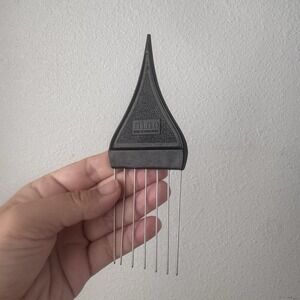 Vintage‎ Nino Brand Hair Pick Long Metal Tongs Black Made in Hong Kong